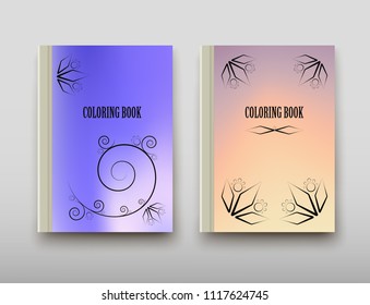 Poster brochure flyer design coloring template vector, Leaflet cover presentation abstract geometric background, layout in A4 size shadow