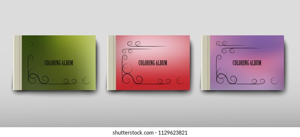 Poster brochure flyer design coloring template vector, Leaflet cover presentation abstract geometric background, layout in A4 size shadow
