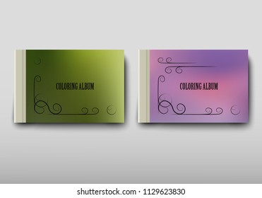 Poster brochure flyer design coloring template vector, Leaflet cover presentation abstract geometric background, layout in A4 size shadow