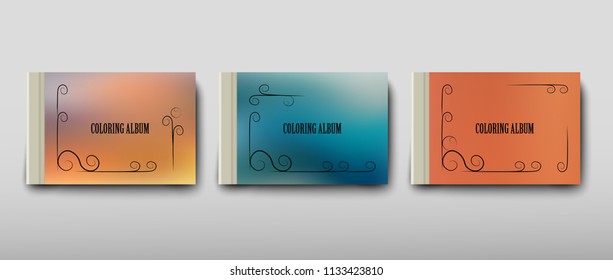 Poster brochure flyer design coloring template vector, Leaflet cover presentation abstract geometric background, layout in A4 size shadow