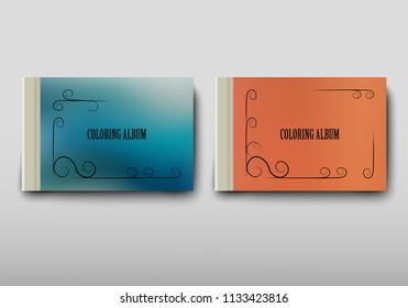 Poster brochure flyer design coloring template vector, Leaflet cover presentation abstract geometric background, layout in A4 size shadow