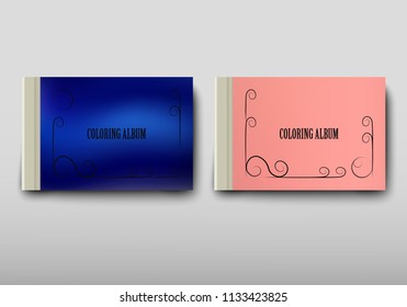 Poster brochure flyer design coloring template vector, Leaflet cover presentation abstract geometric background, layout in A4 size shadow