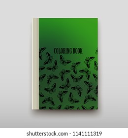 Poster brochure flyer design coloring template vector, Leaflet cover presentation abstract geometric background, layout in A4 size shadow
