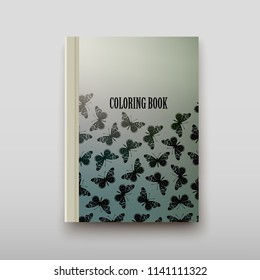 Poster brochure flyer design coloring template vector, Leaflet cover presentation abstract geometric background, layout in A4 size shadow
