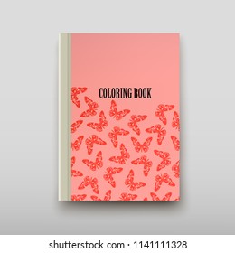 Poster brochure flyer design coloring template vector, Leaflet cover presentation abstract geometric background, layout in A4 size shadow