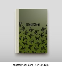 Poster brochure flyer design coloring template vector, Leaflet cover presentation abstract geometric background, layout in A4 size shadow
