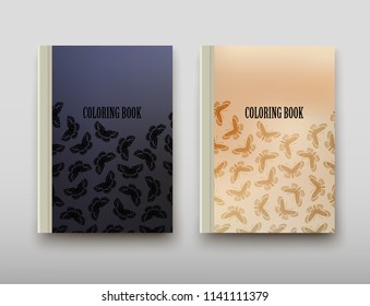 Poster brochure flyer design coloring template vector, Leaflet cover presentation abstract geometric background, layout in A4 size shadow