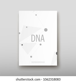 Poster brochure flyer design template vector, DNA abstract geometric background, layout in A4 size shadow