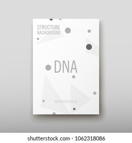 Poster brochure flyer design template vector, DNA abstract geometric background, layout in A4 size shadow