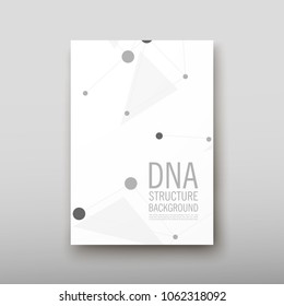 Poster brochure flyer design template vector, DNA abstract geometric background, layout in A4 size shadow