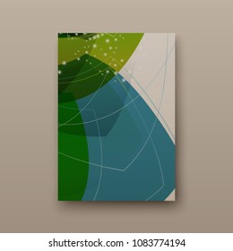 Poster brochure flyer design template vector, Leaflet cover presentation abstract geometric background, layout in A4 size shadow