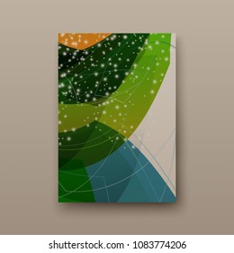 Poster brochure flyer design template vector, Leaflet cover presentation abstract geometric background, layout in A4 size shadow