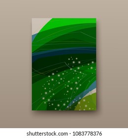 Poster brochure flyer design template vector, Leaflet cover presentation abstract geometric background, layout in A4 size shadow