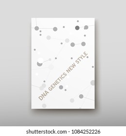 Poster brochure flyer design template vector, DNA abstract geometric background, layout in A4 size shadow