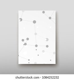 Poster brochure flyer design template vector, DNA abstract geometric background, layout in A4 size shadow