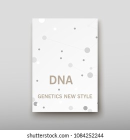 Poster brochure flyer design template vector, DNA abstract geometric background, layout in A4 size shadow