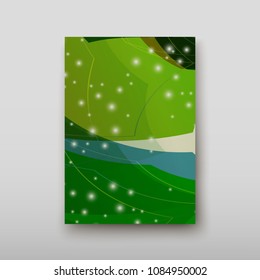 Poster brochure flyer design template vector, Leaflet cover presentation abstract geometric background, layout in A4 size shadow