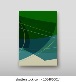 Poster brochure flyer design template vector, Leaflet cover presentation abstract geometric background, layout in A4 size shadow