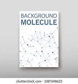 Poster brochure flyer design template vector, DNA abstract geometric background, layout in A4 size shadow