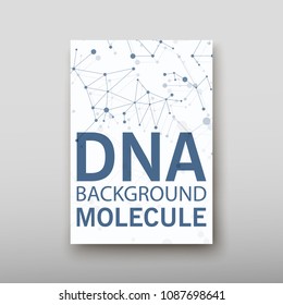 Poster brochure flyer design template vector, DNA abstract geometric background, layout in A4 size shadow