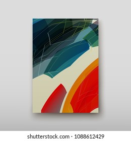 Poster brochure flyer design template vector, Leaflet cover presentation abstract geometric background, layout in A4 size shadow