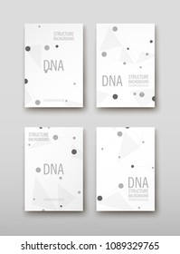 Poster brochure flyer design template vector, DNA abstract geometric background, layout in A4 size shadow