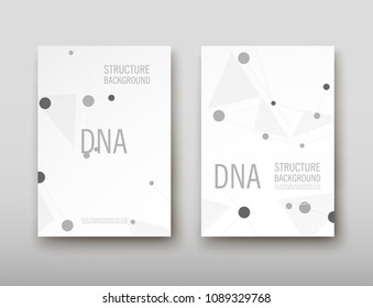 Poster brochure flyer design template vector, DNA abstract geometric background, layout in A4 size shadow