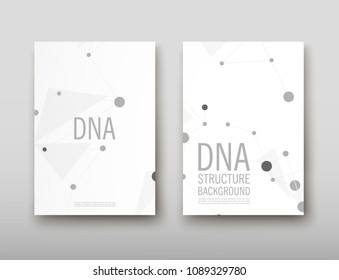 Poster brochure flyer design template vector, DNA abstract geometric background, layout in A4 size shadow