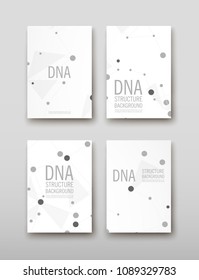 Poster brochure flyer design template vector, DNA abstract geometric background, layout in A4 size shadow