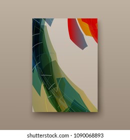 Poster brochure flyer design template vector, Leaflet cover presentation abstract geometric background, layout in A4 size shadow
