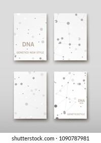Poster brochure flyer design template vector, DNA abstract geometric background, layout in A4 size shadow