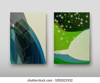 Poster brochure flyer design template vector, Leaflet cover presentation abstract geometric background, layout in A4 size shadow