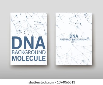 Poster brochure flyer design template vector, DNA abstract geometric background, layout in A4 size shadow