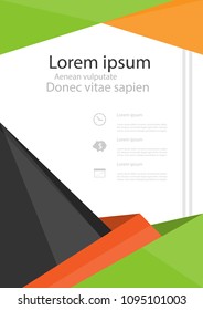 Poster brochure flyer design template vector, Leaflet cover presentation abstract geometric background, layout in A4 size shadow