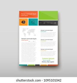 Poster brochure flyer design template vector, Leaflet cover presentation abstract geometric background, layout in A4 size shadow