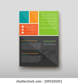 Poster brochure flyer design template vector, Leaflet cover presentation abstract geometric background, layout in A4 size shadow