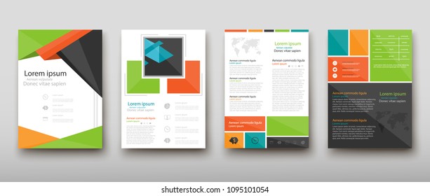 Poster brochure flyer design template vector, Leaflet cover presentation abstract geometric background, layout in A4 size shadow