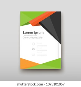 Poster brochure flyer design template vector, Leaflet cover presentation abstract geometric background, layout in A4 size shadow