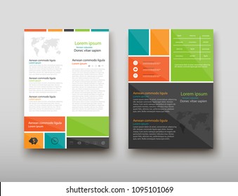Poster brochure flyer design template vector, Leaflet cover presentation abstract geometric background, layout in A4 size shadow