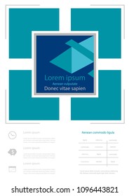 Poster brochure flyer design template vector, Leaflet cover presentation abstract geometric background, layout in A4 size shadow