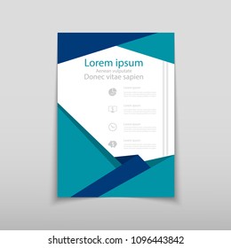 Poster brochure flyer design template vector, Leaflet cover presentation abstract geometric background, layout in A4 size shadow