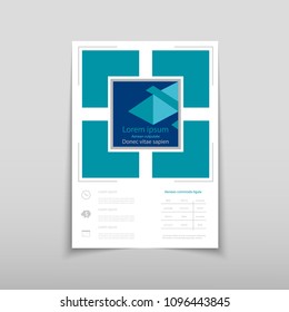 Poster brochure flyer design template vector, Leaflet cover presentation abstract geometric background, layout in A4 size shadow