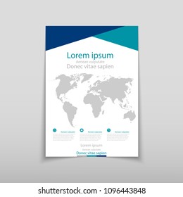 Poster brochure flyer design template vector, Leaflet cover presentation abstract geometric background, layout in A4 size shadow