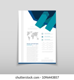 Poster brochure flyer design template vector, Leaflet cover presentation abstract geometric background, layout in A4 size shadow