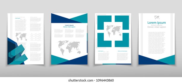 Poster brochure flyer design template vector, Leaflet cover presentation abstract geometric background, layout in A4 size shadow