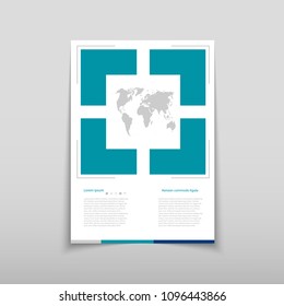 Poster brochure flyer design template vector, Leaflet cover presentation abstract geometric background, layout in A4 size shadow