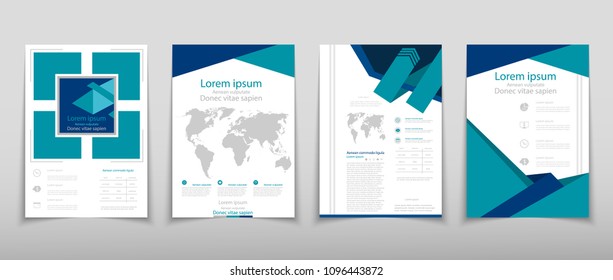 Poster brochure flyer design template vector, Leaflet cover presentation abstract geometric background, layout in A4 size shadow