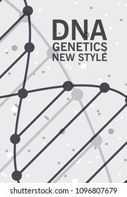 Poster brochure flyer design template vector, DNA abstract geometric background, layout in A4 size shadow