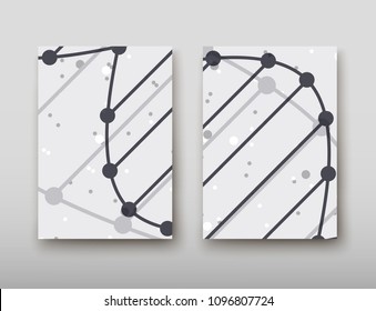 Poster brochure flyer design template vector, DNA abstract geometric background, layout in A4 size shadow
