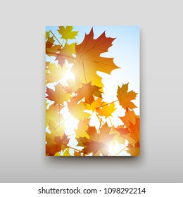 Poster brochure flyer design template vector, Leaflet cover presentation abstract geometric background, layout in A4 size shadow